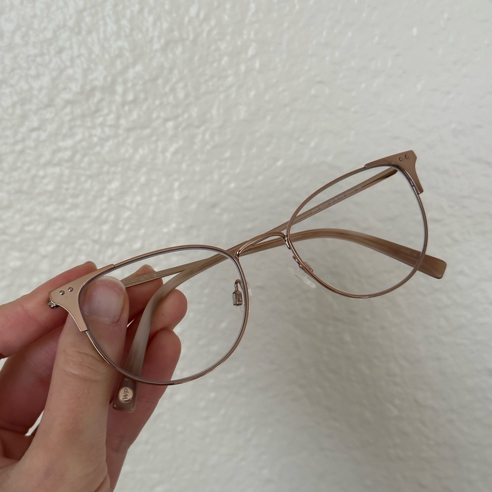 Warby Parker Ava Blue Light Glasses in Rose Gold